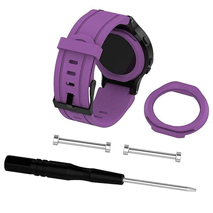 Silicone Sport Watch Band for Garmin Forerunner 225(Purple)