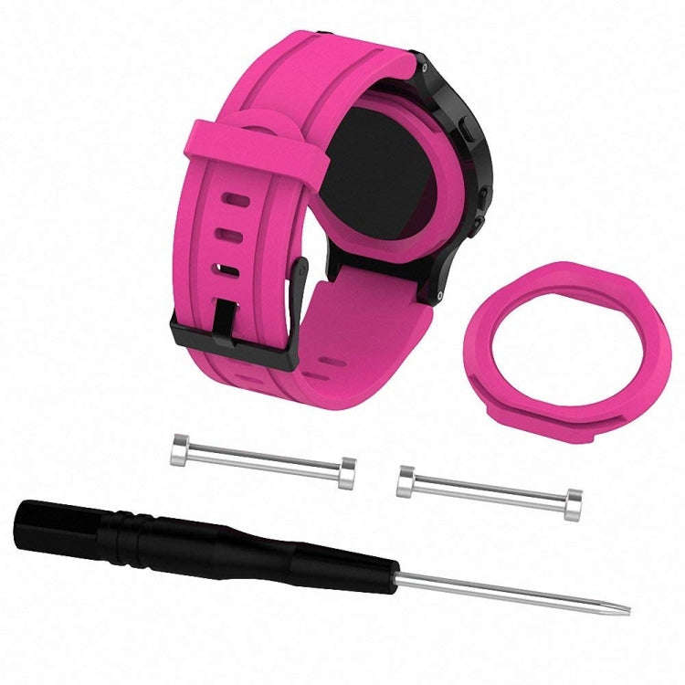 Silicone Sport Watch Band for Garmin Forerunner 225(Rose Red)