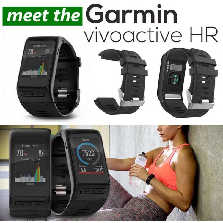Silicone Sport Watch Band for Garmin Vivoactive HR(Dark Blue)