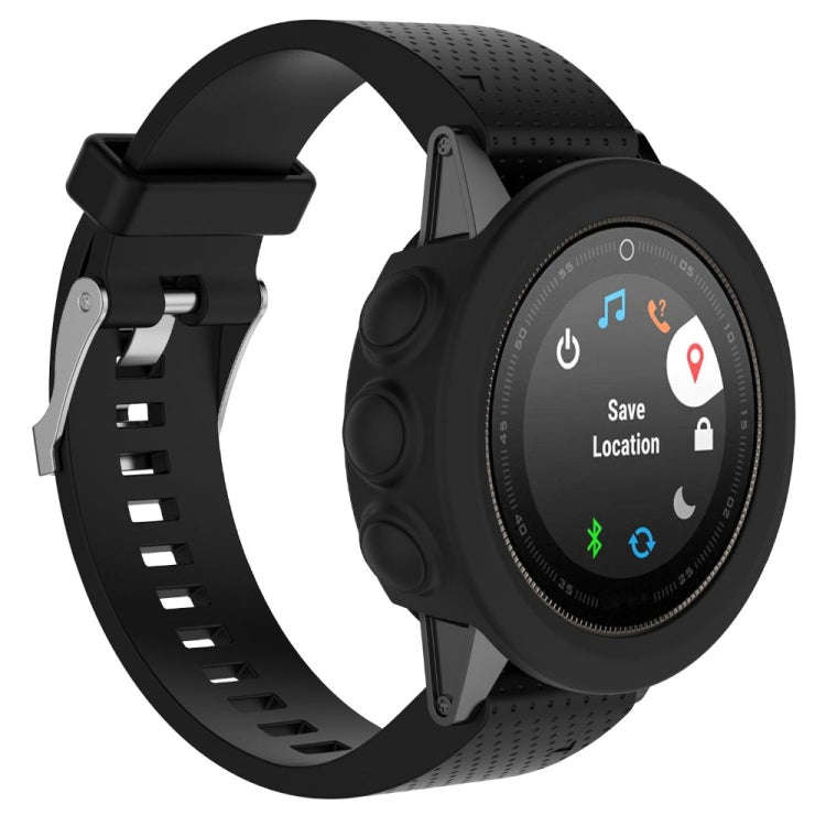 Solid Color Silicone Watch Protective Case for Garmin Fenix 5(Black)