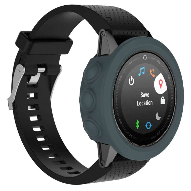 Solid Color Silicone Watch Protective Case for Garmin Fenix 5(Navy Blue)