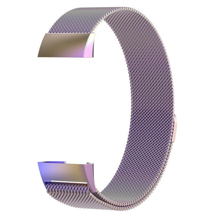 Stainless Steel Magnet Watch Band for FITBIT Charge 3, Size:Large, 217x18mm(Colorful Light)