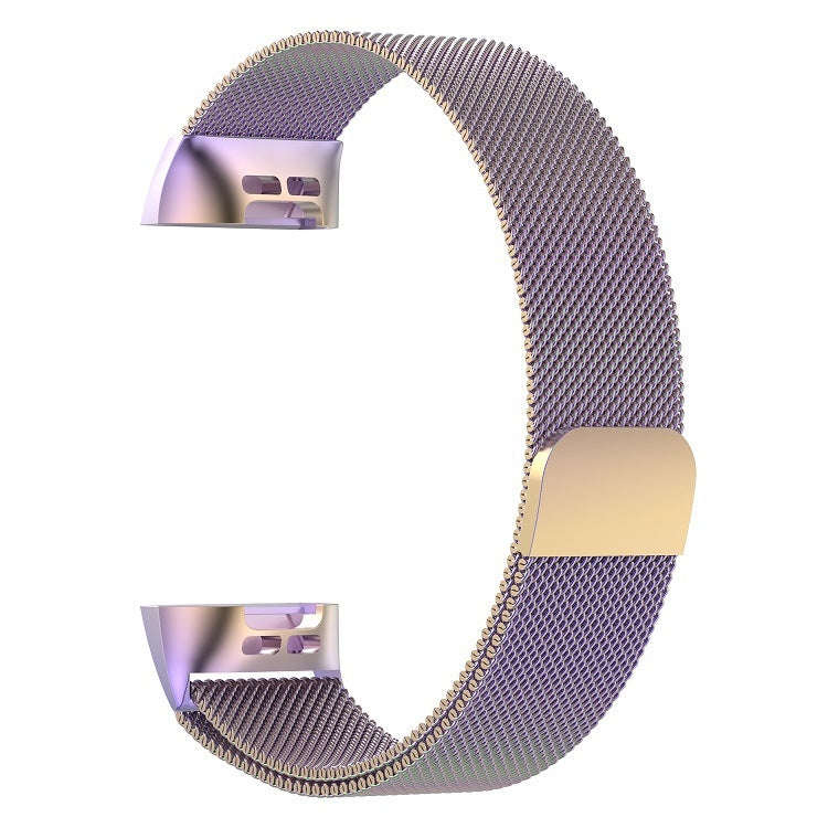 Stainless Steel Magnet Watch Band for FITBIT Charge 3, Size:Large, 217x18mm(Colorful Light)