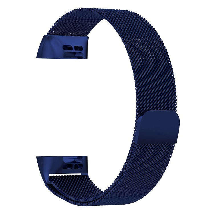 Stainless Steel Magnet Watch Band for FITBIT Charge 3, Size:Large, 217x18mm(Blue)