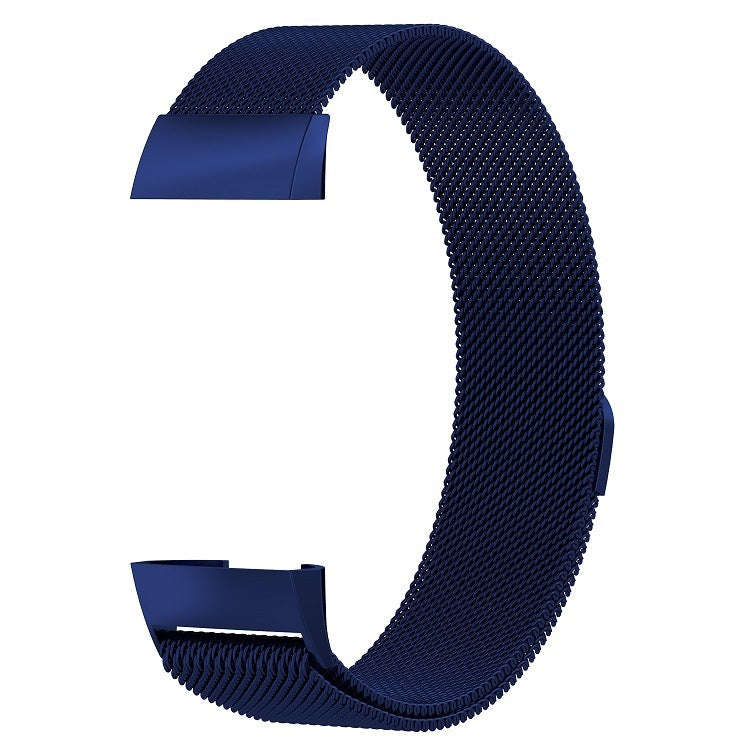 Stainless Steel Magnet Watch Band for FITBIT Charge 3, Size:Large, 217x18mm(Blue)