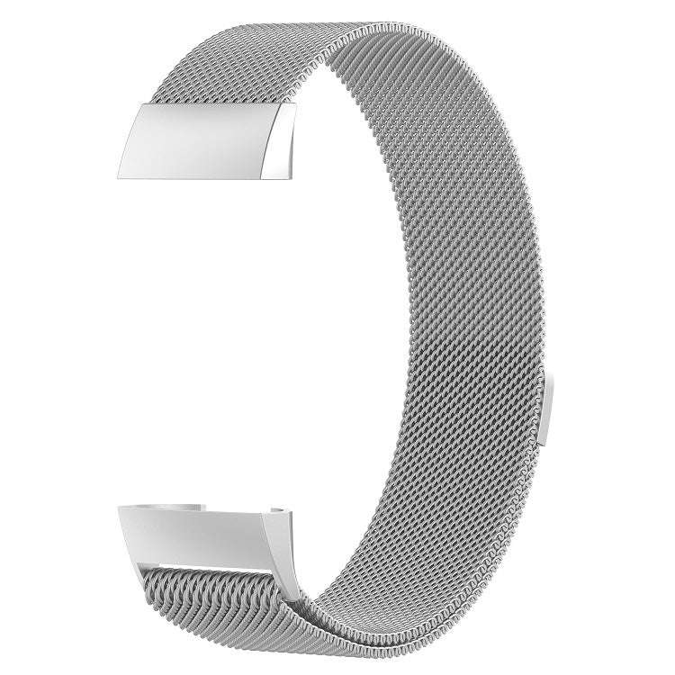 Stainless Steel Magnet Watch Band for FITBIT Charge 3, Size:Large, 217x18mm(Silver)