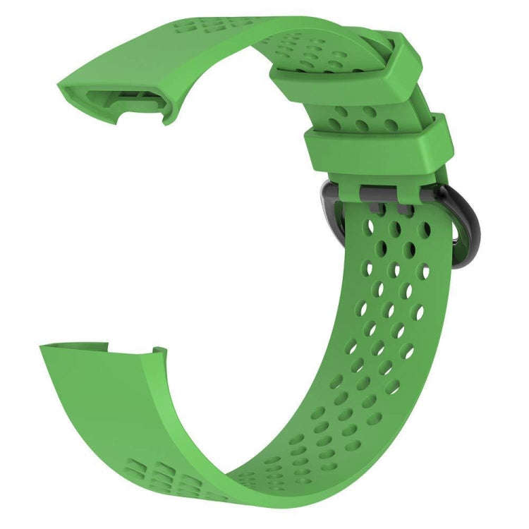 Square Hole Adjustable Sport Watch Band for FITBIT Charge 3(Green)