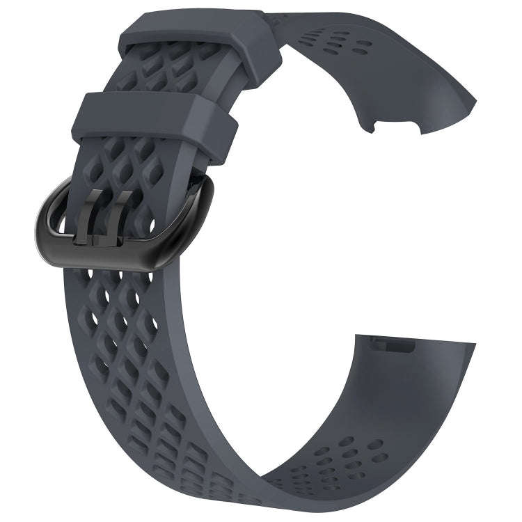 Square Hole Adjustable Sport Watch Band for FITBIT Charge 3(Navy Blue)