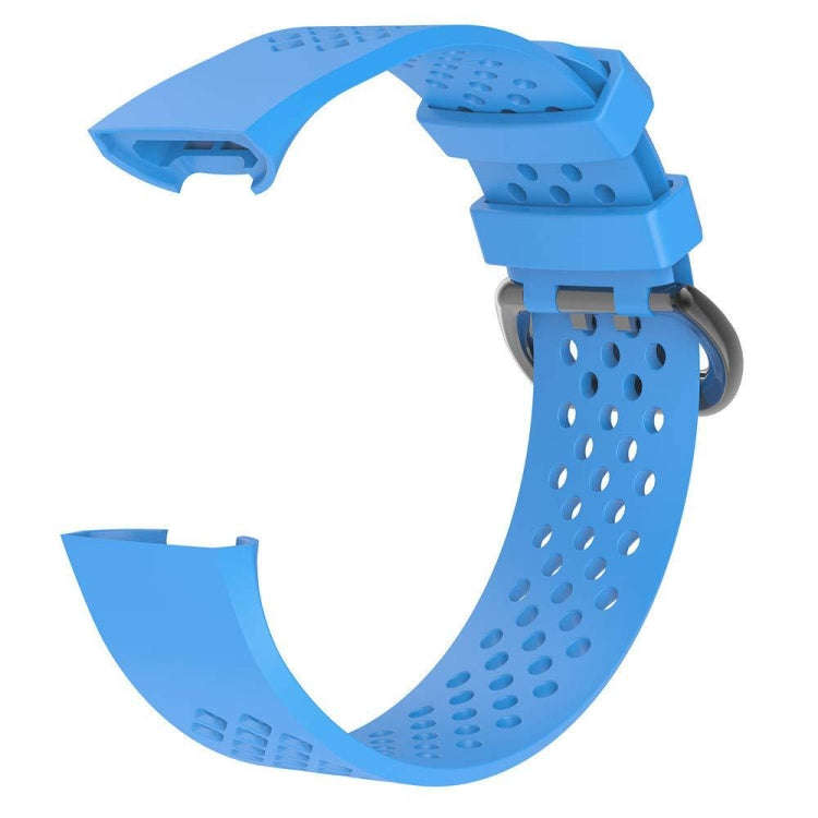 Square Hole Adjustable Sport Watch Band for FITBIT Charge 3(Sky Blue)