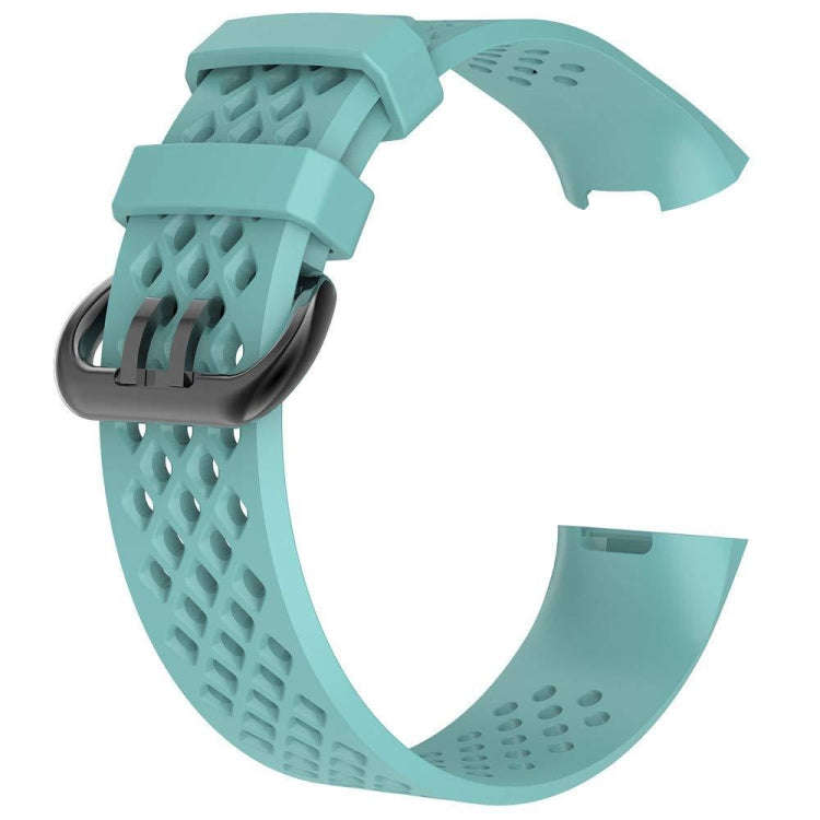 Square Hole Adjustable Sport Watch Band for FITBIT Charge 3(Tiffany Blue)