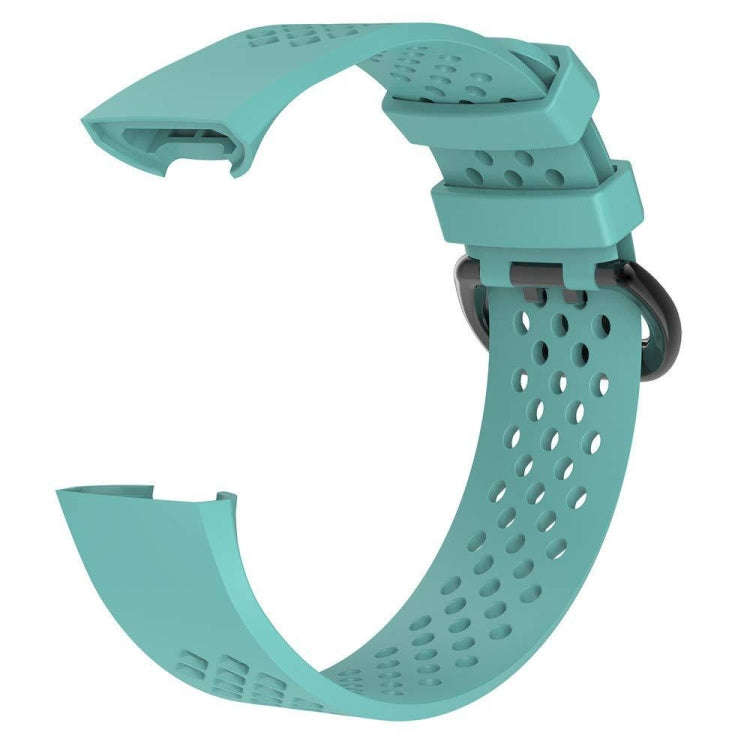 Square Hole Adjustable Sport Watch Band for FITBIT Charge 3(Tiffany Blue)