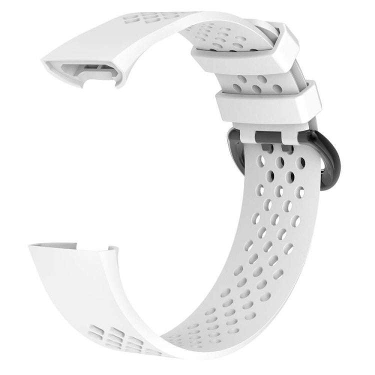 Square Hole Adjustable Sport Watch Band for FITBIT Charge 3(White)
