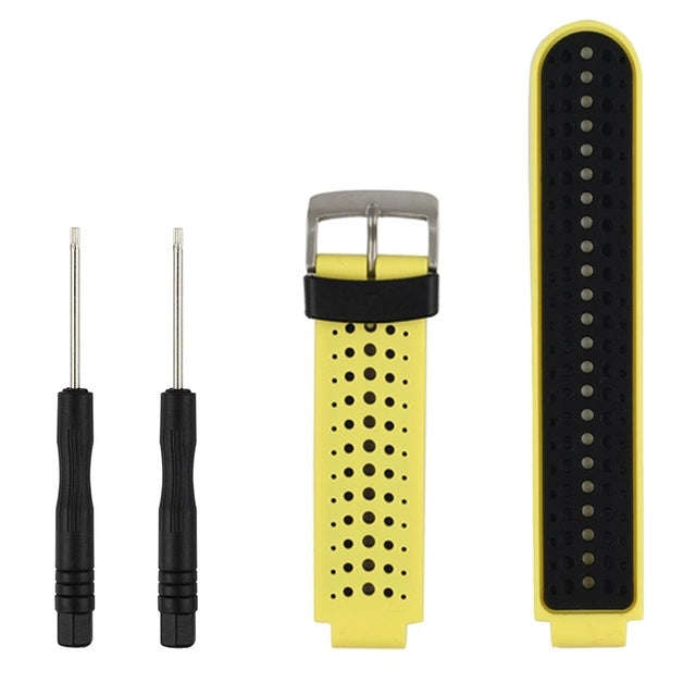 Two-colour Silicone Sport Watch Band for Garmin Forerunner 230 / 235 / 620 / 630 / 735XT(Black Ye...
