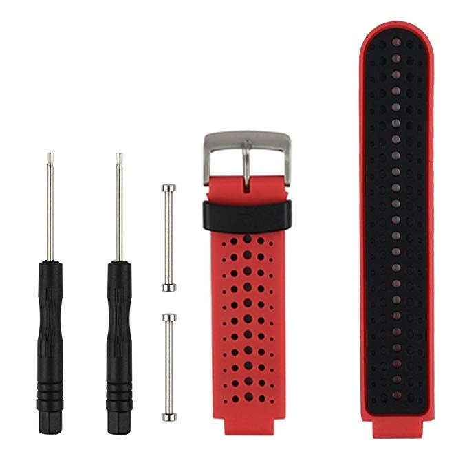 Two-colour Silicone Sport Watch Band for Garmin Forerunner 230 / 235 / 620 / 630 / 735XT(Red Black)