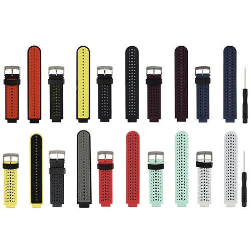 Two-colour Silicone Sport Watch Band for Garmin Forerunner 230 / 235 / 620 / 630 / 735XT(Black Red)