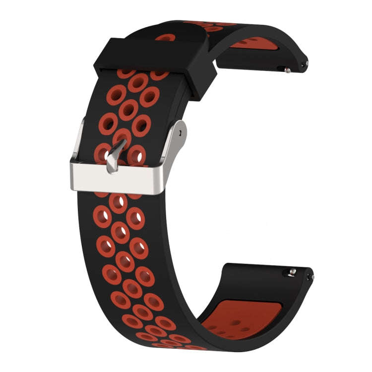 Double Colour Silicone Sport Watch Band for Xiaomi Huami Amazfit Bip Lite Version 20mm(Black Red)
