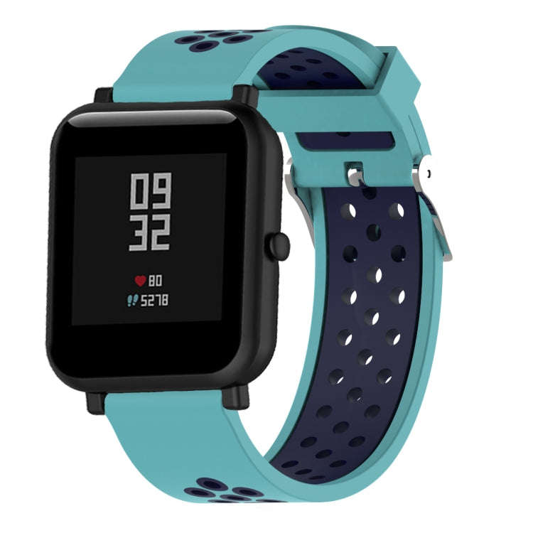 Double Colour Silicone Sport Watch Band for Xiaomi Huami Amazfit Bip Lite Version 20mm(Dark Blue ...