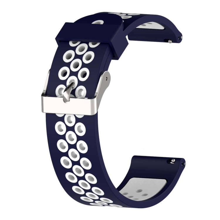 Double Colour Silicone Sport Watch Band for Xiaomi Huami Amazfit Bip Lite Version 20mm(White Blue)