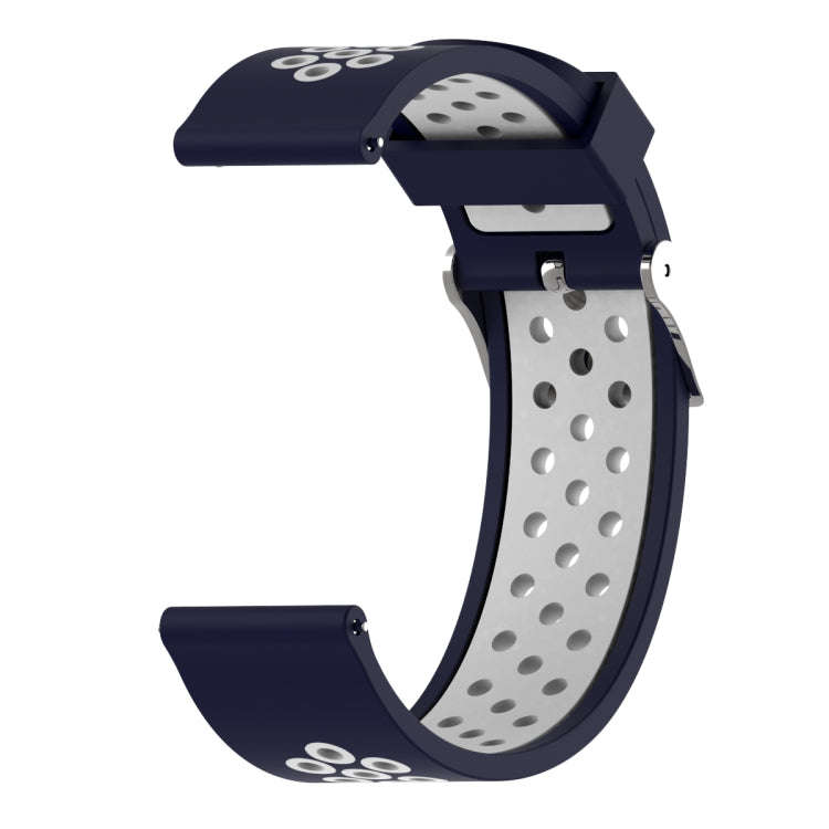 Double Colour Silicone Sport Watch Band for Xiaomi Huami Amazfit Bip Lite Version 22mm(White Blue)