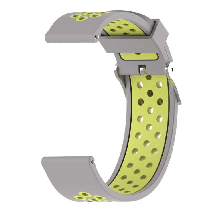 Double Colour Silicone Sport Watch Band for Xiaomi Huami Amazfit Bip Lite Version 22mm(Yellow + G...