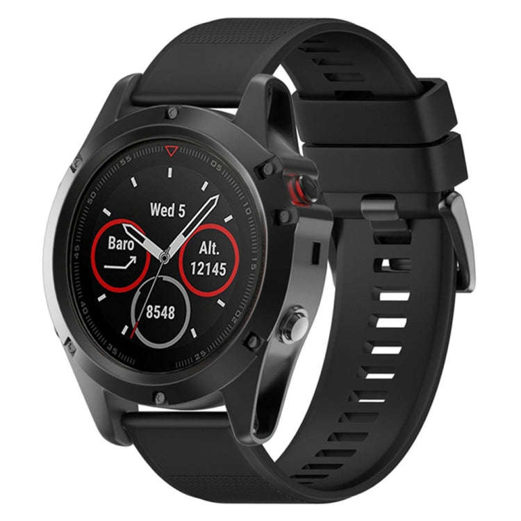 Quick Removable Silicone Watch Band for Fenix 5 22mm(Black)