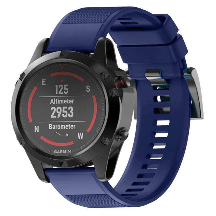 Quick Removable Silicone Watch Band for Fenix 5 22mm(Dark Blue)