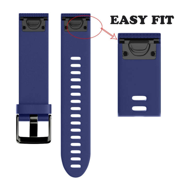 Quick Removable Silicone Watch Band for Fenix 5S 20mm(Dark Blue)
