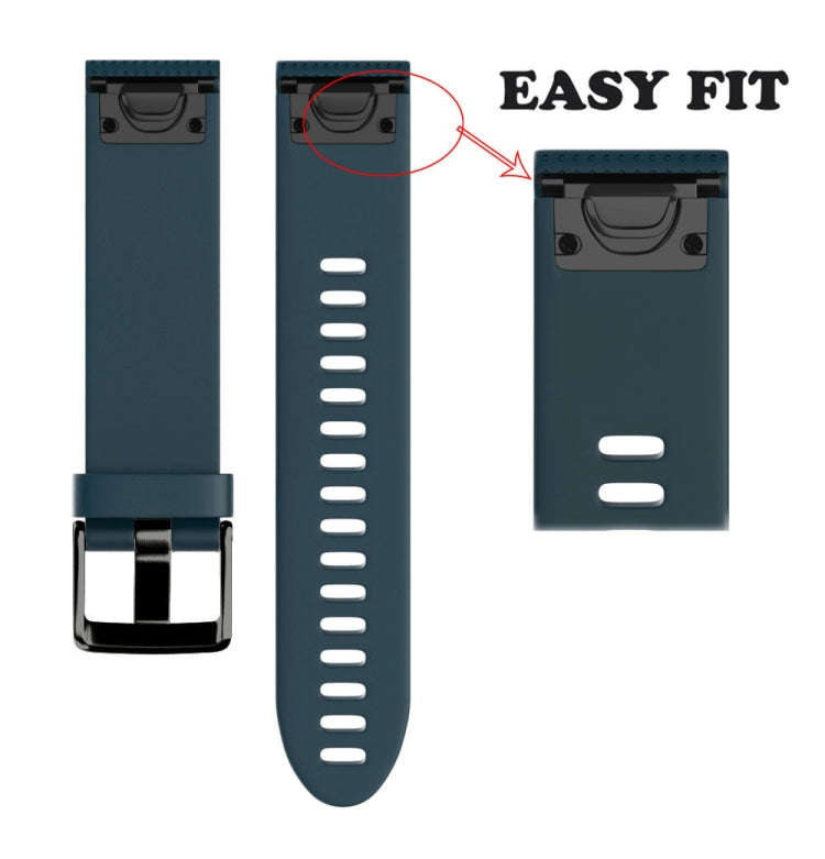 Quick Removable Silicone Watch Band for Fenix 5S 20mm(Navy Blue)