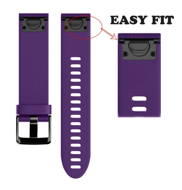 Quick Removable Silicone Watch Band for Fenix 5S 20mm(Purple)