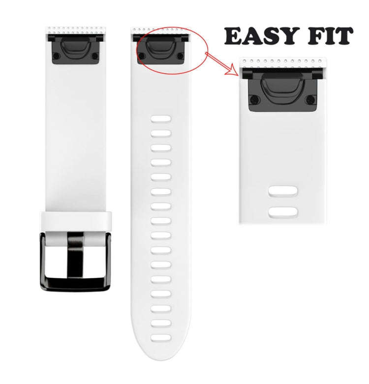 Quick Removable Silicone Watch Band for Fenix 5S 20mm(White)