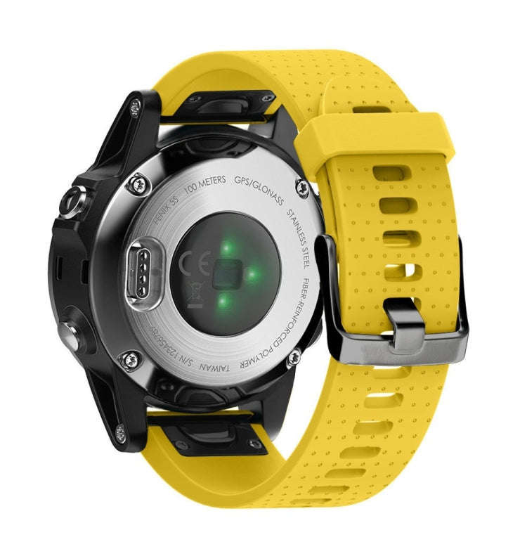 Quick Removable Silicone Watch Band for Fenix 5S 20mm(Yellow)