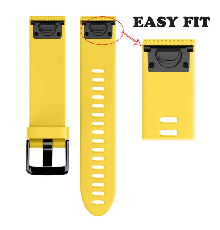 Quick Removable Silicone Watch Band for Fenix 5S 20mm(Yellow)