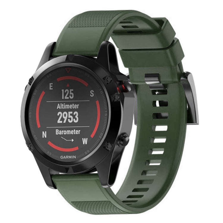 Quick Removable Silicone Watch Band for Fenix 5X 26mm(Army Green)