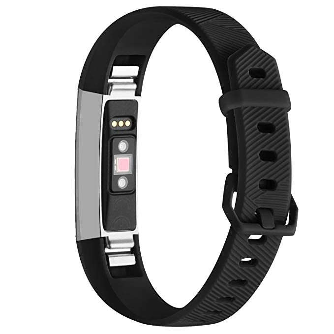 Solid Color Silicone Watch Band for FITBIT Alta / HR(Black)