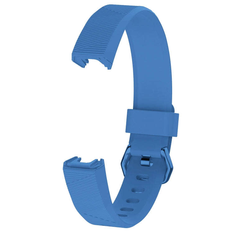 Solid Color Silicone Watch Band for FITBIT Alta / HR, Size: S(Turkish Blue)