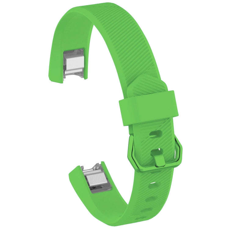 Solid Color Silicone Watch Band for FITBIT Alta / HR, Size: S(Green)