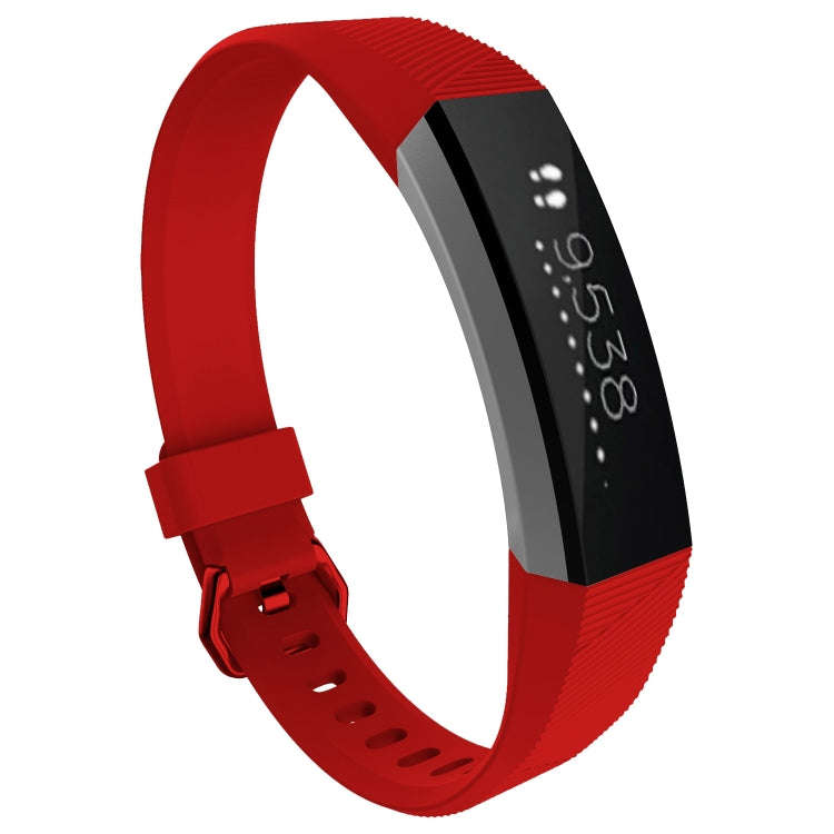Solid Color Silicone Watch Band for FITBIT Alta / HR, Size: S(Karst Red)