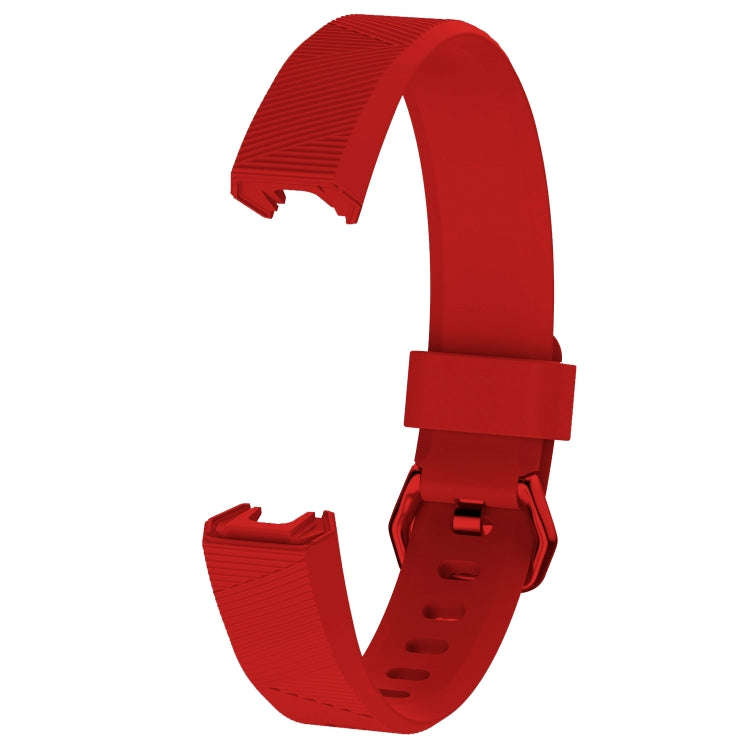 Solid Color Silicone Watch Band for FITBIT Alta / HR, Size: S(Karst Red)