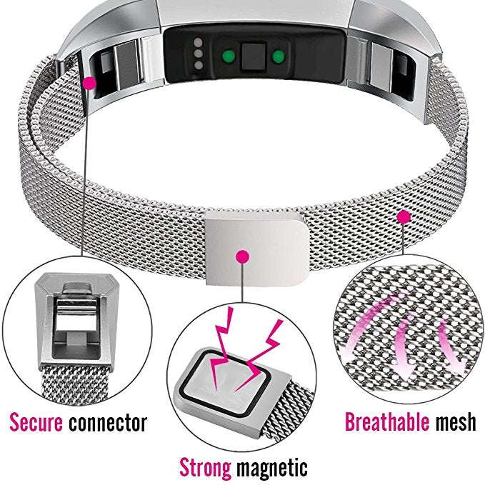 Stainless Steel Magnet Watch Band for FITBIT Alta,Size:Small,130-170mm(Gold)