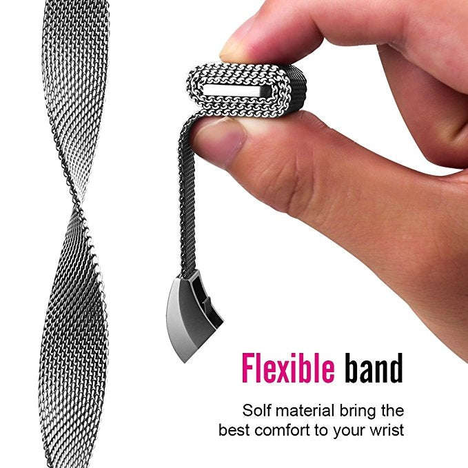 Stainless Steel Magnet Watch Band for FITBIT Alta,Size:Small,130-170mm(Light Purple)