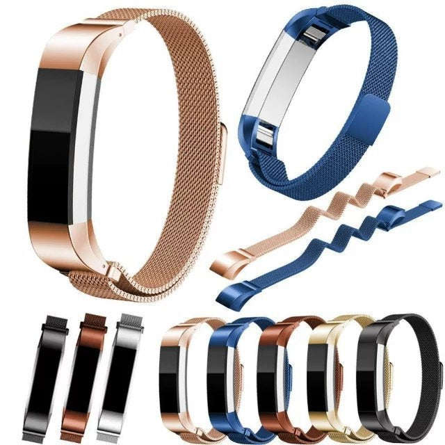 Stainless Steel Magnet Watch Band for FITBIT Alta,Size: Large, 170-236mm(Rose Gold)