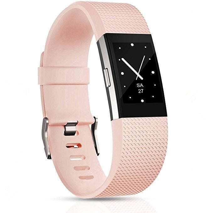 Square Pattern Adjustable Sport Watch Band for FITBIT Charge 2, Size: S, 10.5x8.5cm(Light Pink)