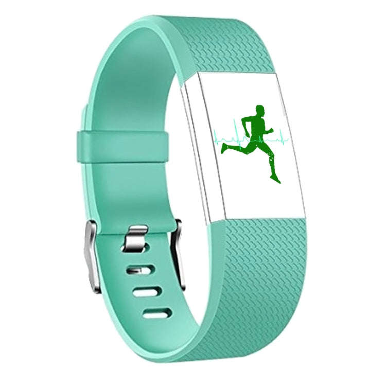 Square Pattern Adjustable Sport Watch Band for FITBIT Charge 2, Size: L, 12.5x8.5cm(Mint Green)