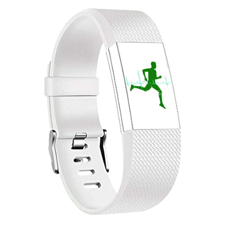 Square Pattern Adjustable Sport Watch Band for FITBIT Charge 2, Size: L, 12.5x8.5cm(White)
