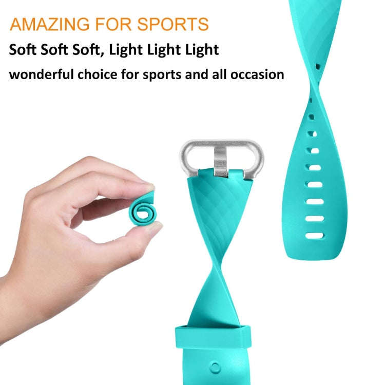 Diamond Pattern Adjustable Sport Watch Band for FITBIT Charge 2, Size: L, 12.5x8.5cm(Cyan)