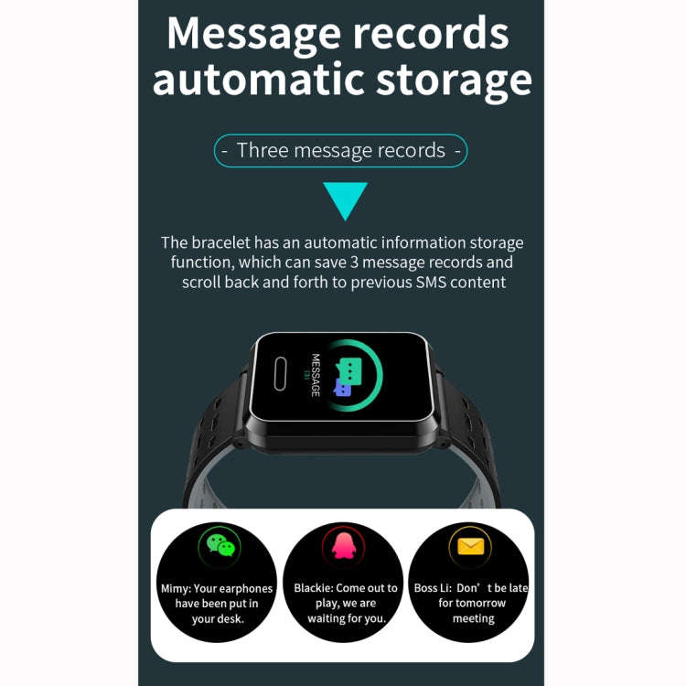 P2 1.3 inch IPS Color Screen IP67 Waterproof Smart Watch Wristband,Support Message Reminder / Hea...