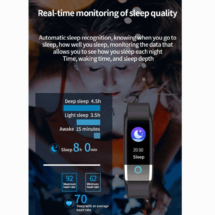 X1 1.08 inch Color Screen IP67 Waterproof Smart Watch Wristband,Support Message Reminder / Heart ...