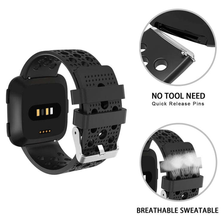 Smart Watch Venting Circle Hole Watch Band for Fitbit Versa(Grey)