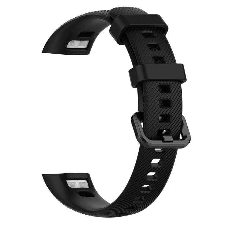 Smart Watch Silicone Watch Band for Huawei Honor Band 4 / Band 5(Black)