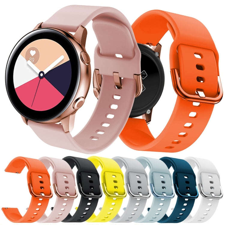 Smart Watch Electroplated Buckle Watch Band for Galaxy Watch Active(White)